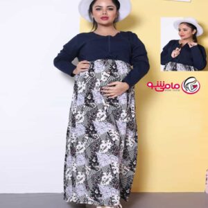 پیراهن نخی بارداری و شیردهی مدل ریحانه
